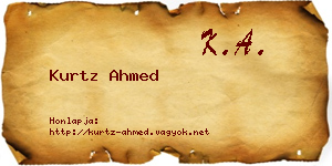 Kurtz Ahmed névjegykártya